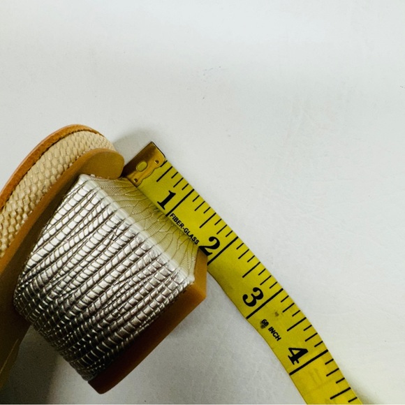 Dolce Vita Jolice heeled leather slide sandals in metallic gold size 8.5 - Picture 10 of 10